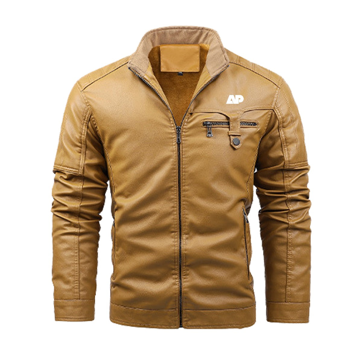 AP Fleece Zipper (PU) Leather Jacket