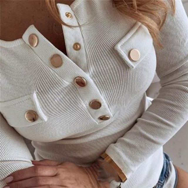 Women's Casual Elegant Autumn T-shirt - Trendy Style