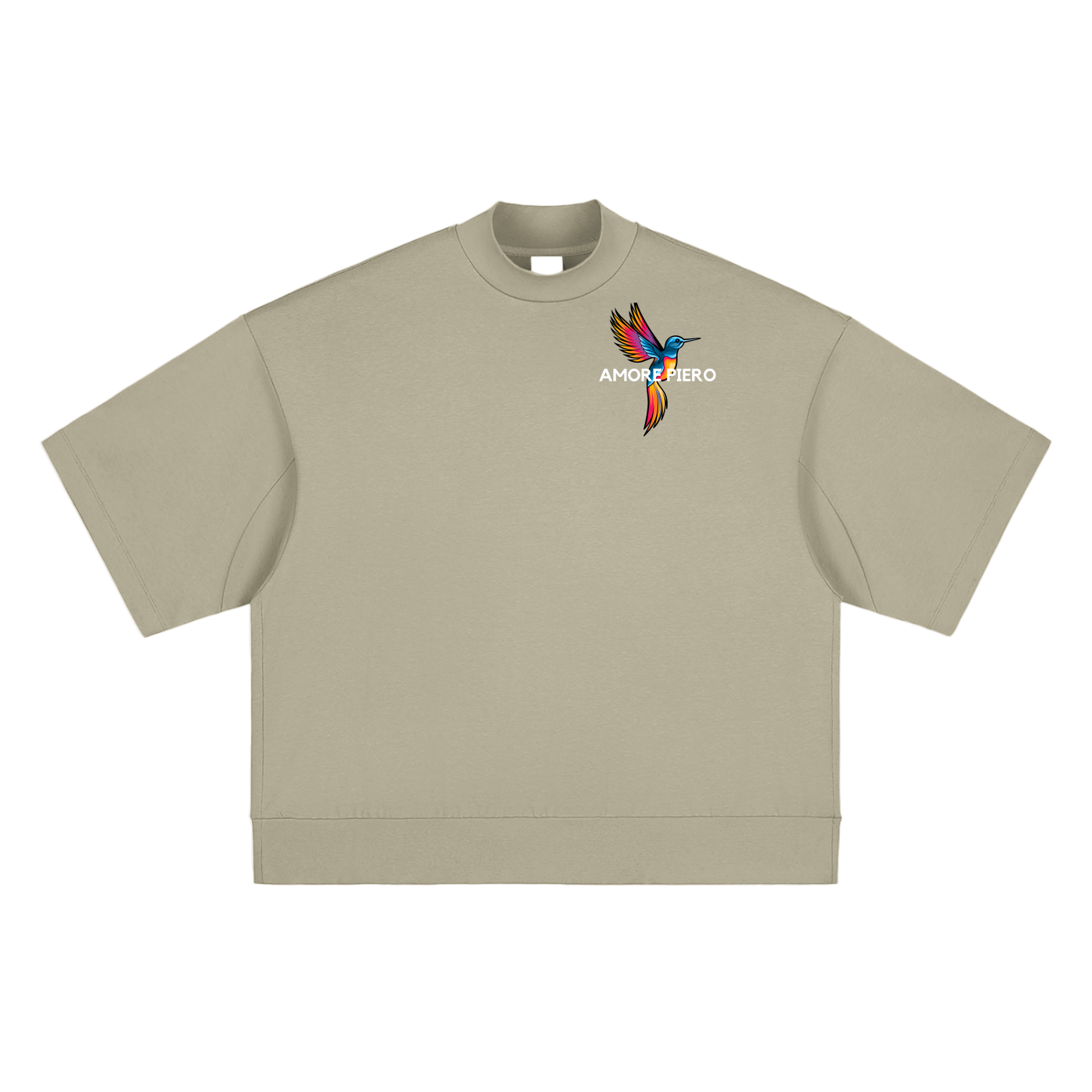 Amore Heavyweight Oversized Mock Neck T-shirt