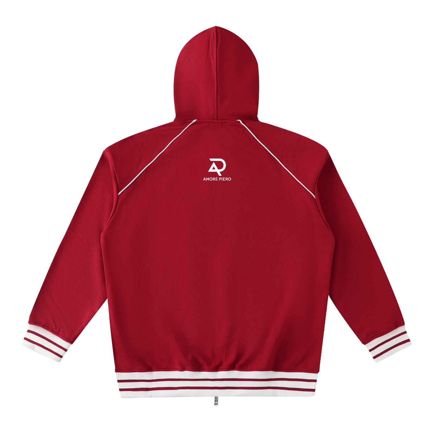 Ambition Striped Trim Zip-Up Hoodie