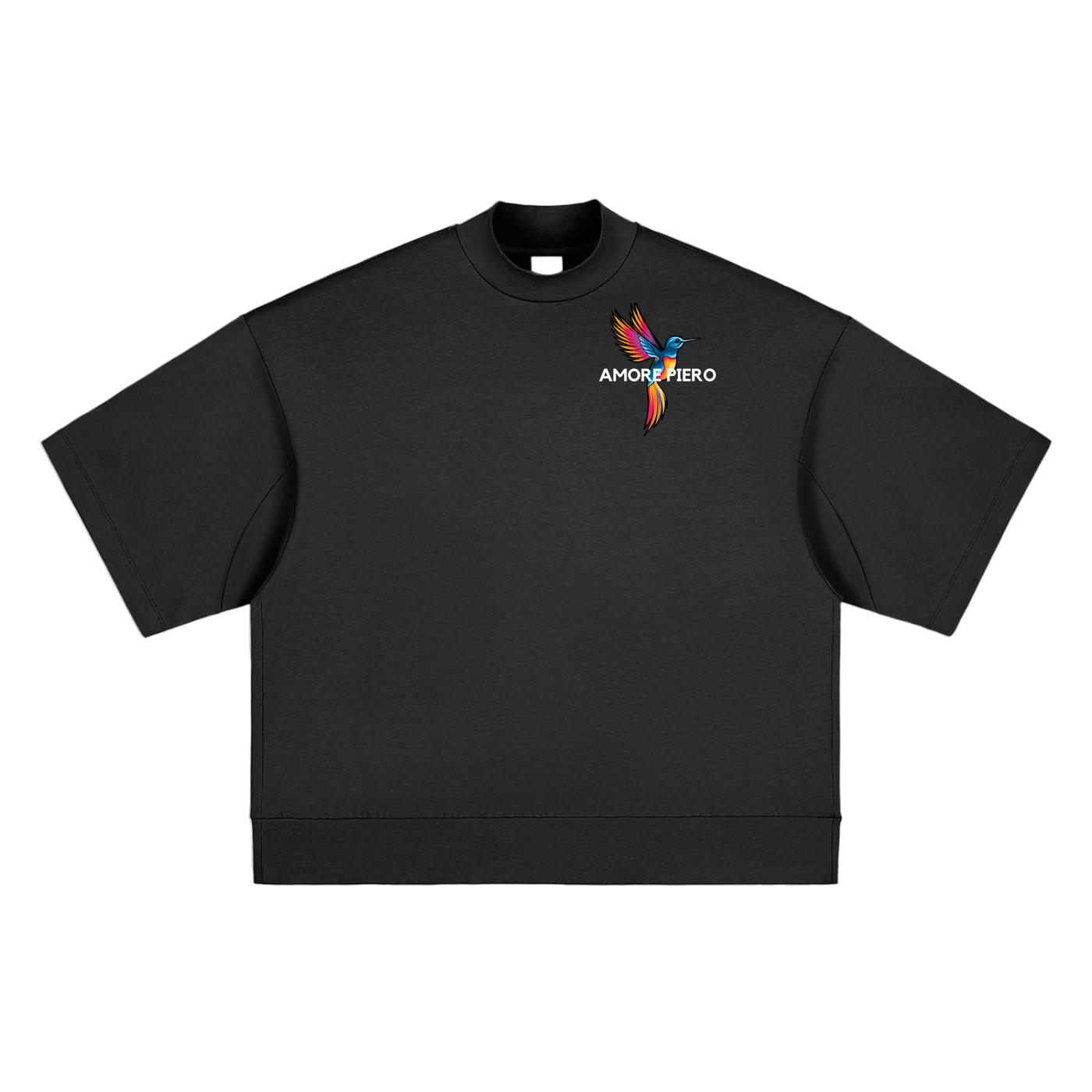 Amore Heavyweight Oversized Mock Neck T-shirt