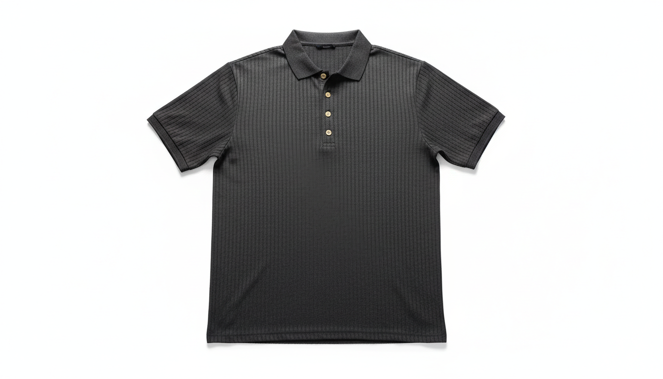 Men's Ribbed Knit Slim Fit Polo Shirt