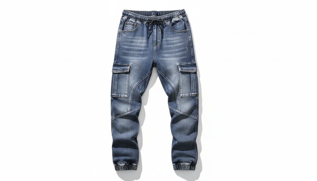 Cargo Relaxed Fit Drawstring Jeans