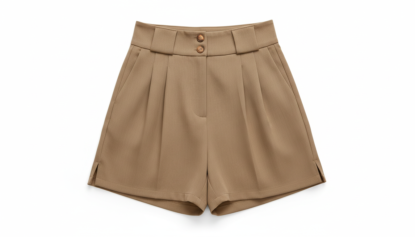 Amore Two-Button Wide Waistband Shorts
