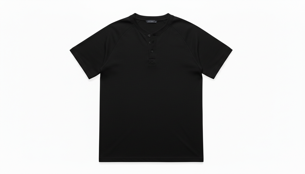 Men's Short Sleeve Henley Button Top