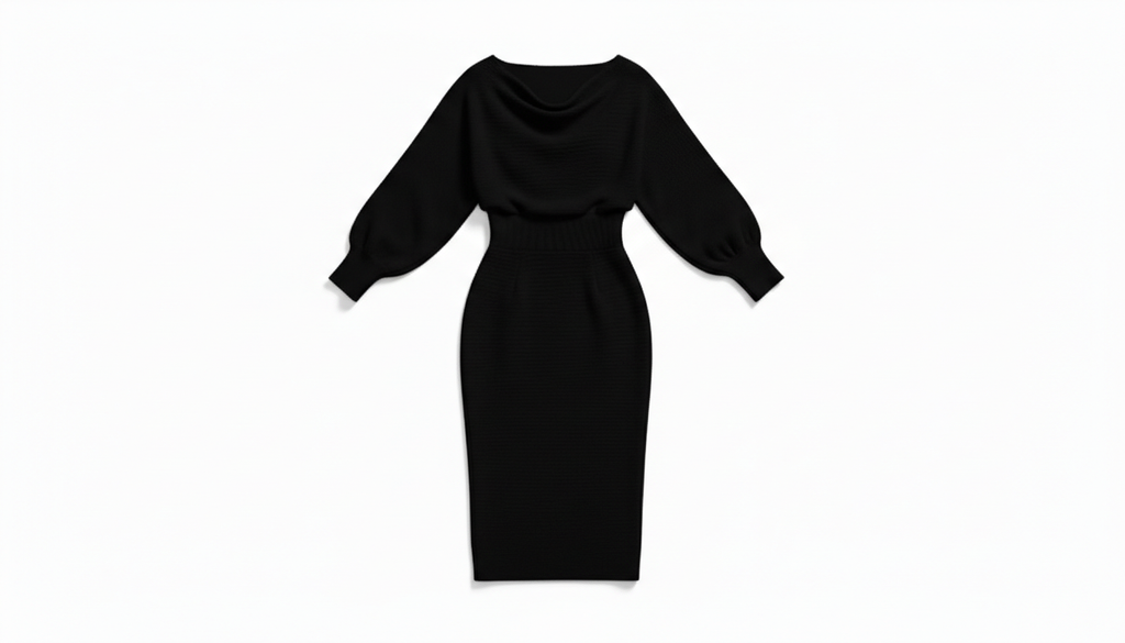 Cowl Neck Knit Body con Dress