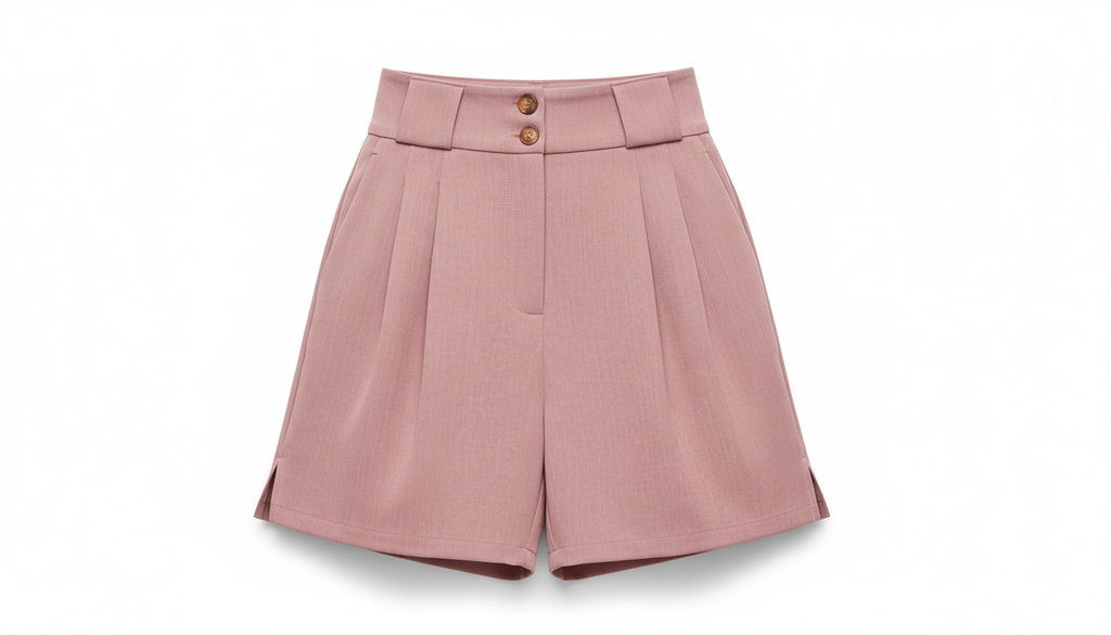Amore Two-Button Wide Waistband Shorts