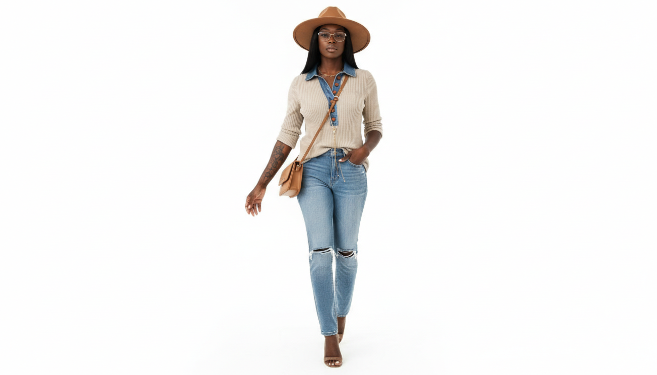 Detail Ribbed Knit Top