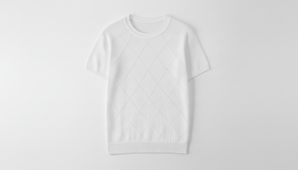 Men's Plus Size Diamond Pattern Knit T-Shirt