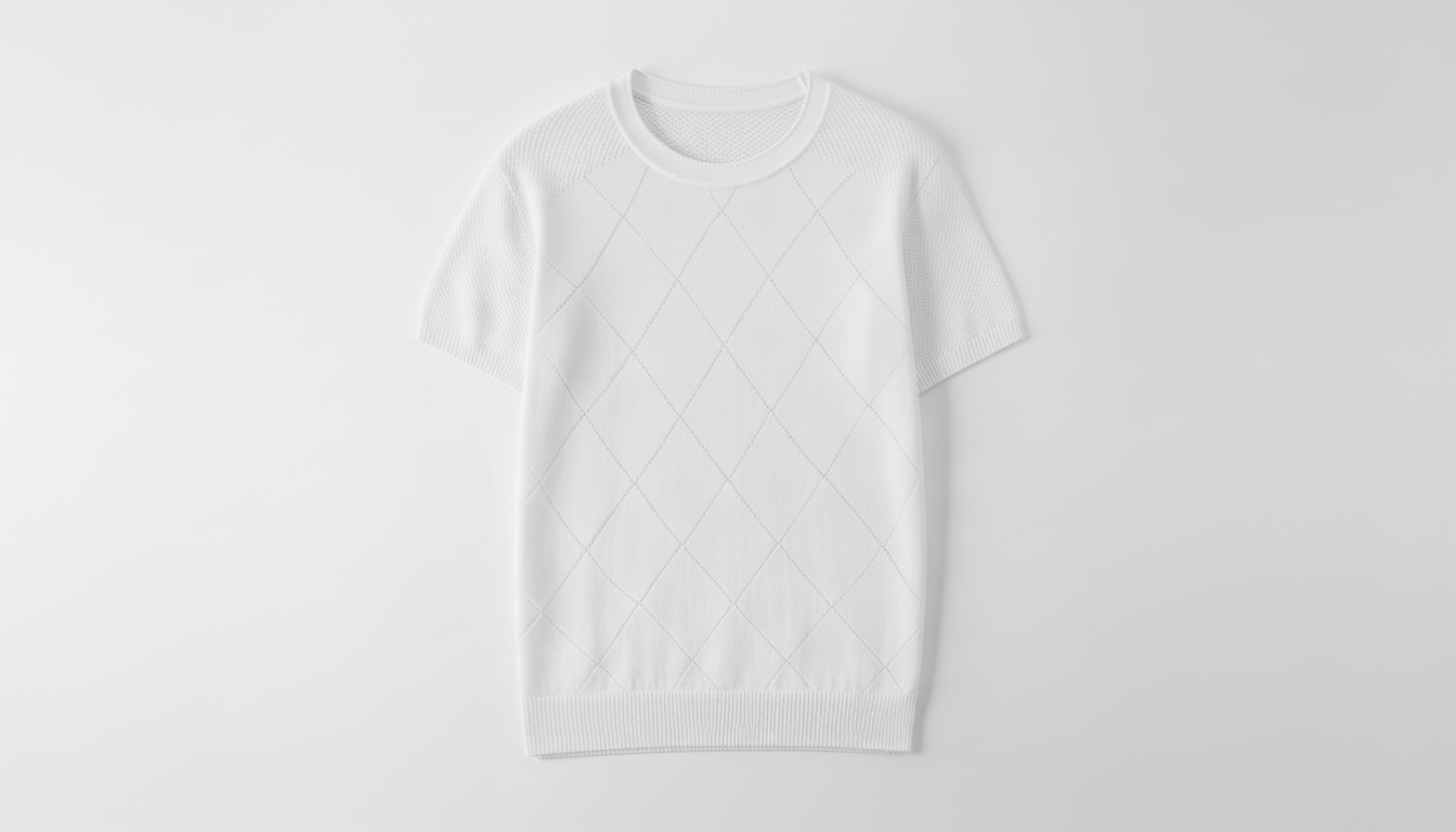 Men's Plus Size Diamond Pattern Knit T-Shirt