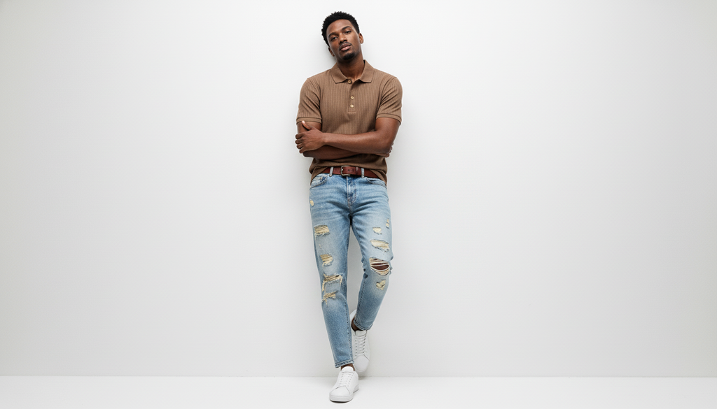 Distressed Slim Fit Jeans