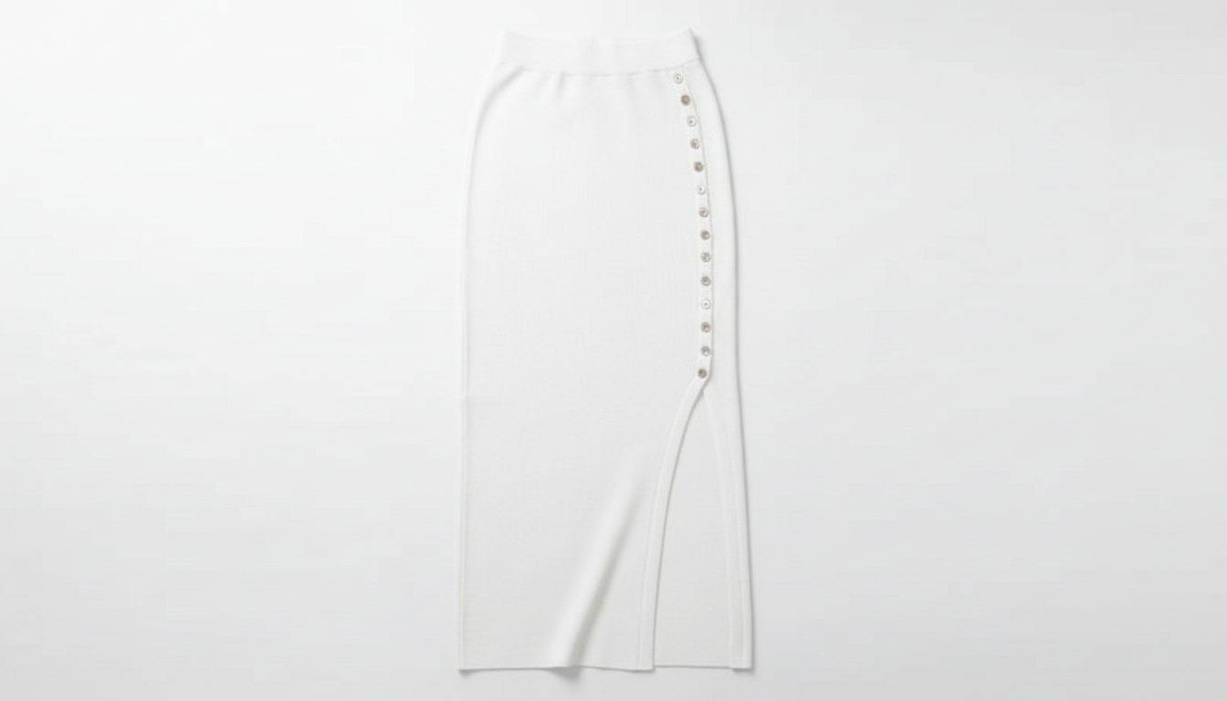 Slit Elastic Waist Skirt