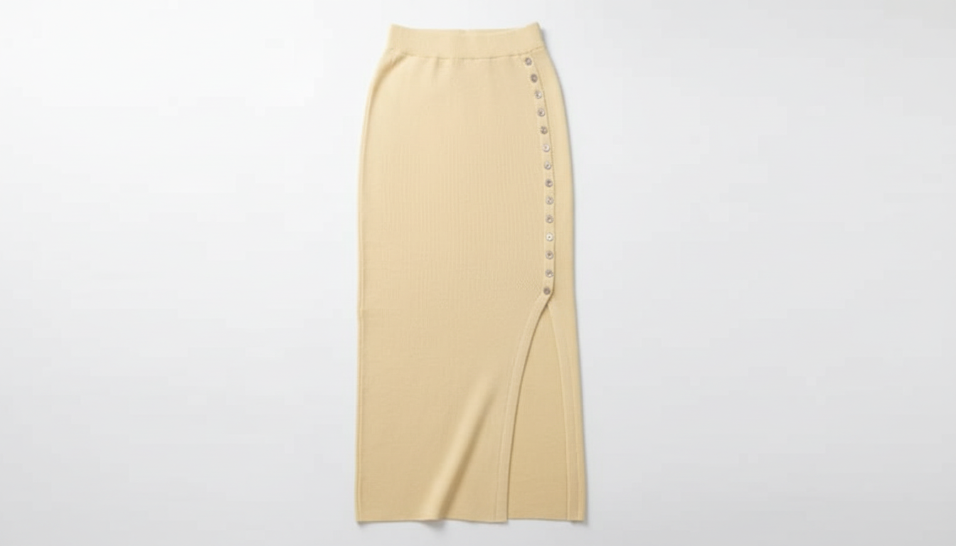 Slit Elastic Waist Skirt
