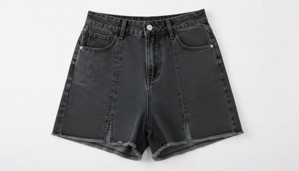 Raw Hem Slit Denim Shorts