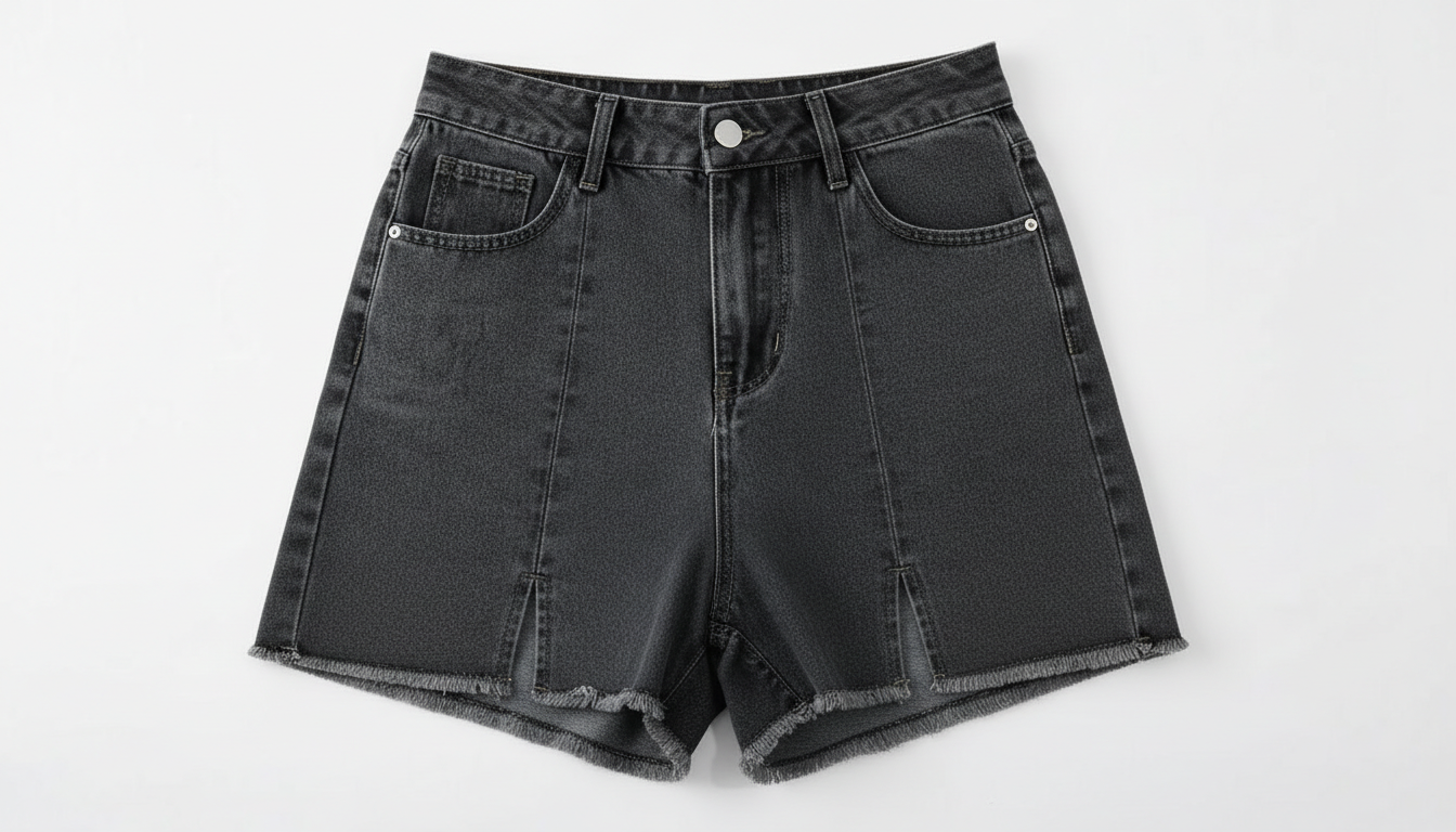 Raw Hem Slit Denim Shorts
