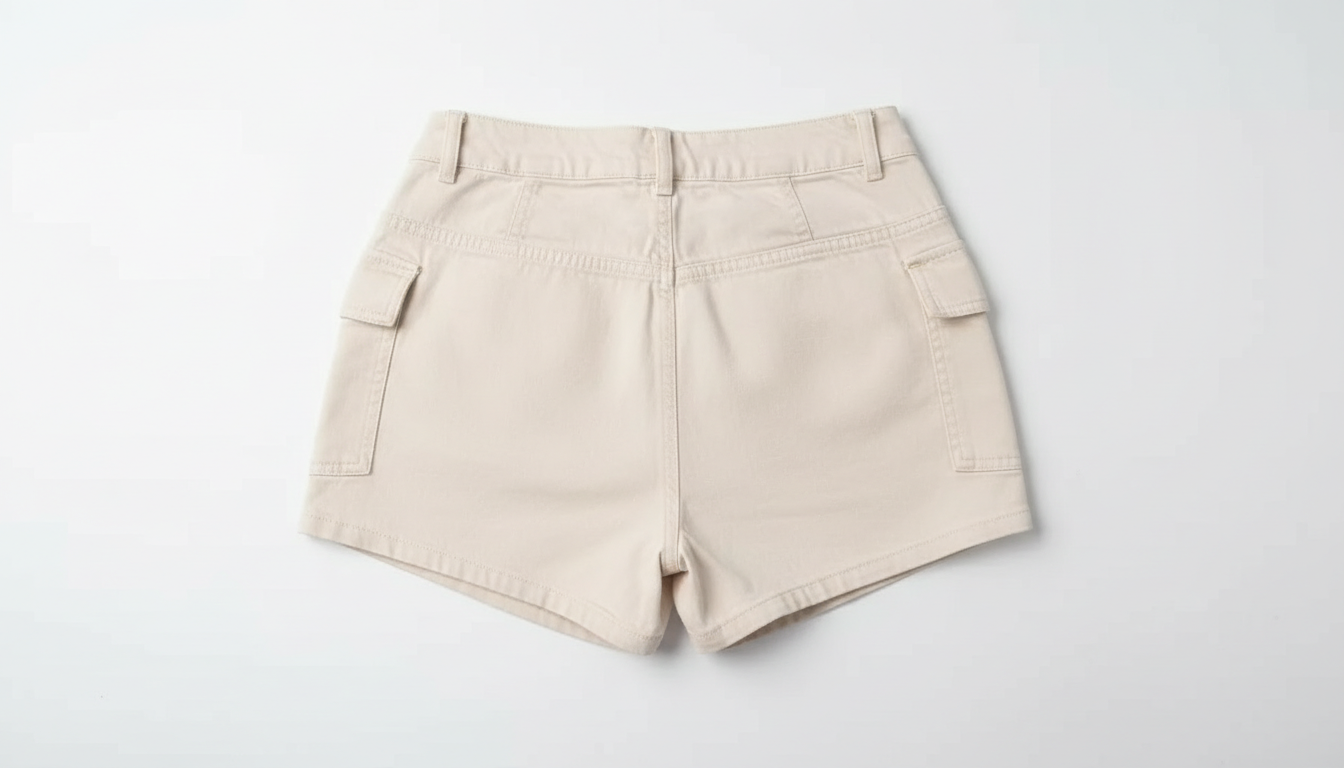 Waist Denim Cargo Shorts