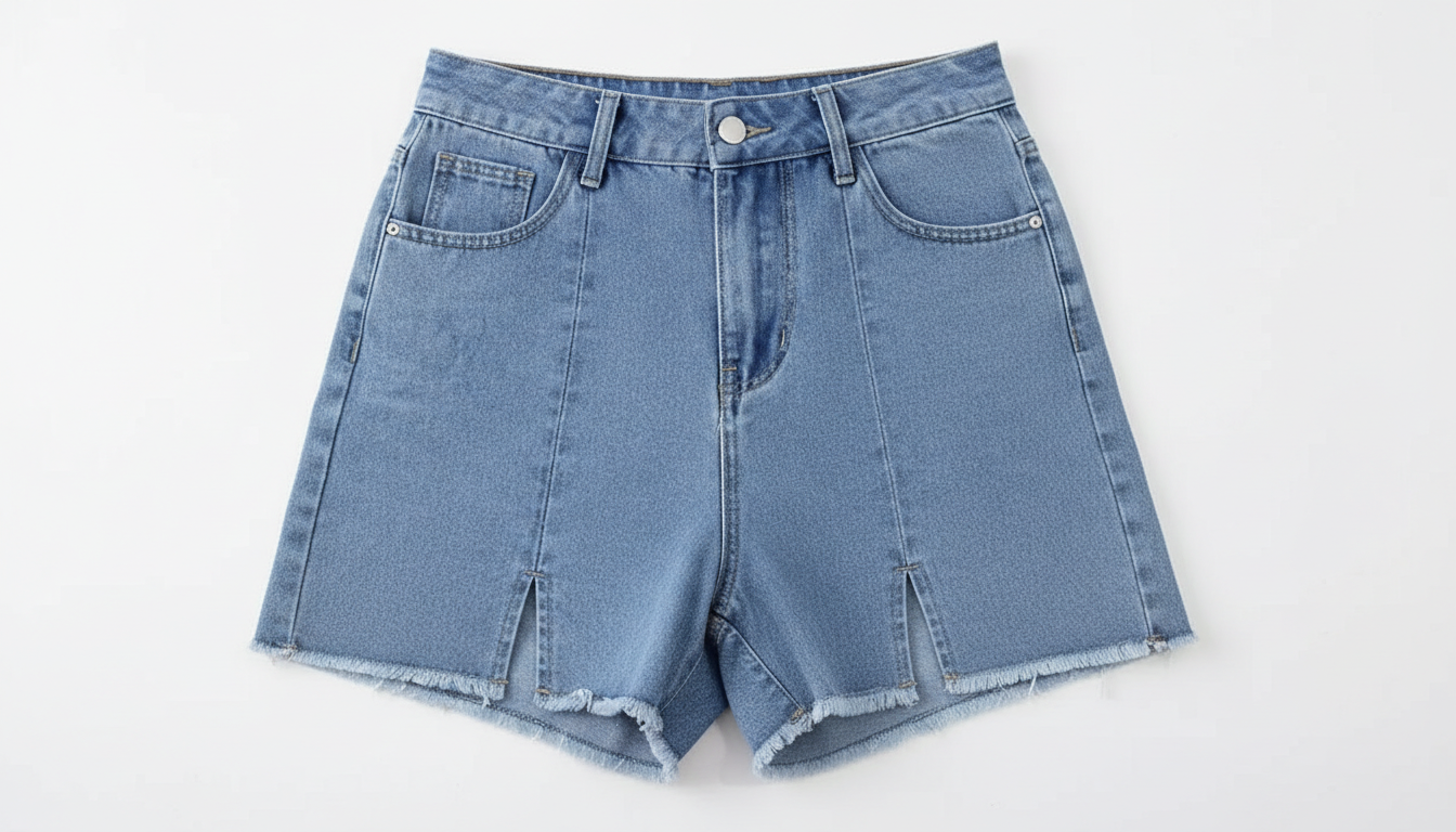 Raw Hem Slit Denim Shorts