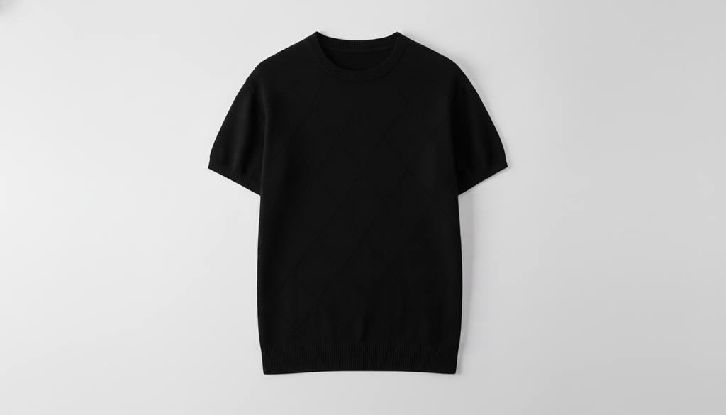 Men's Plus Size Diamond Pattern Knit T-Shirt