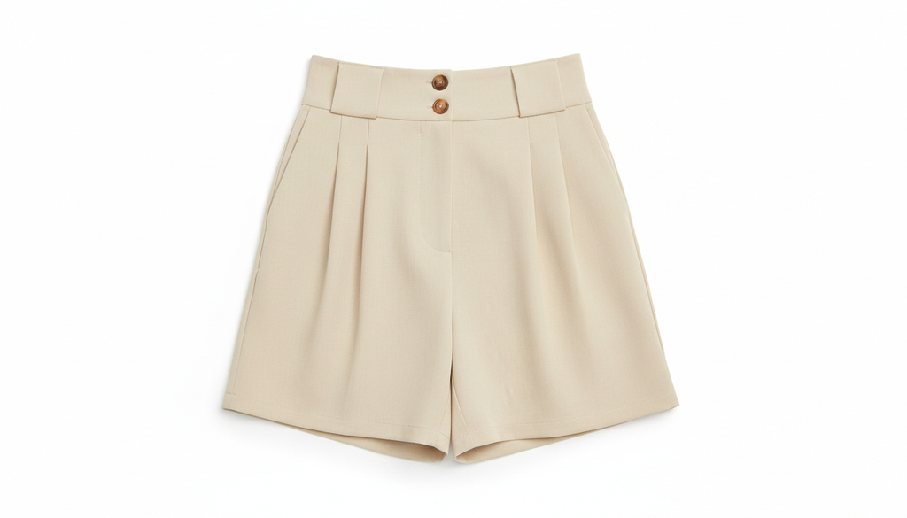 Amore Two-Button Wide Waistband Shorts