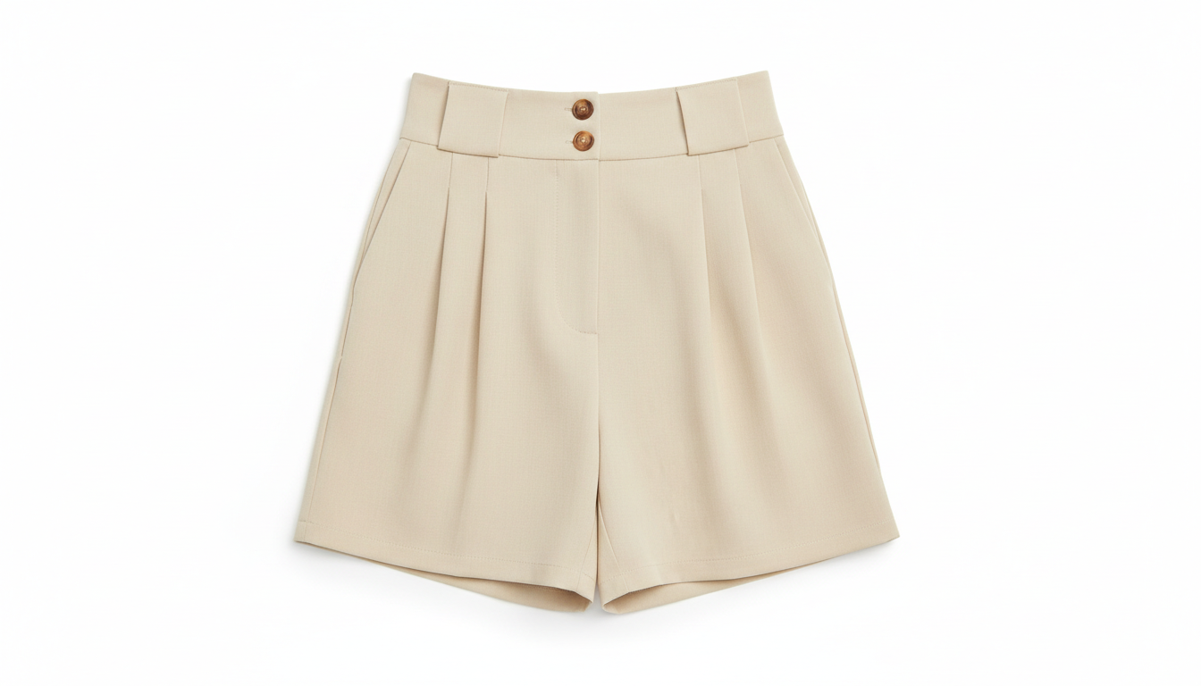 Amore Two-Button Wide Waistband Shorts