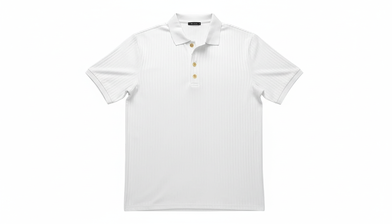 Men's Ribbed Knit Slim Fit Polo Shirt