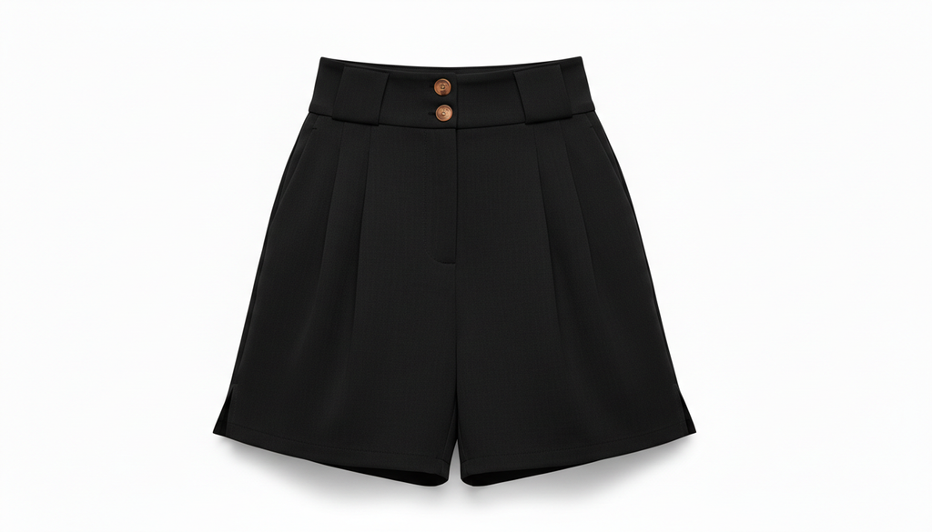Amore Two-Button Wide Waistband Shorts
