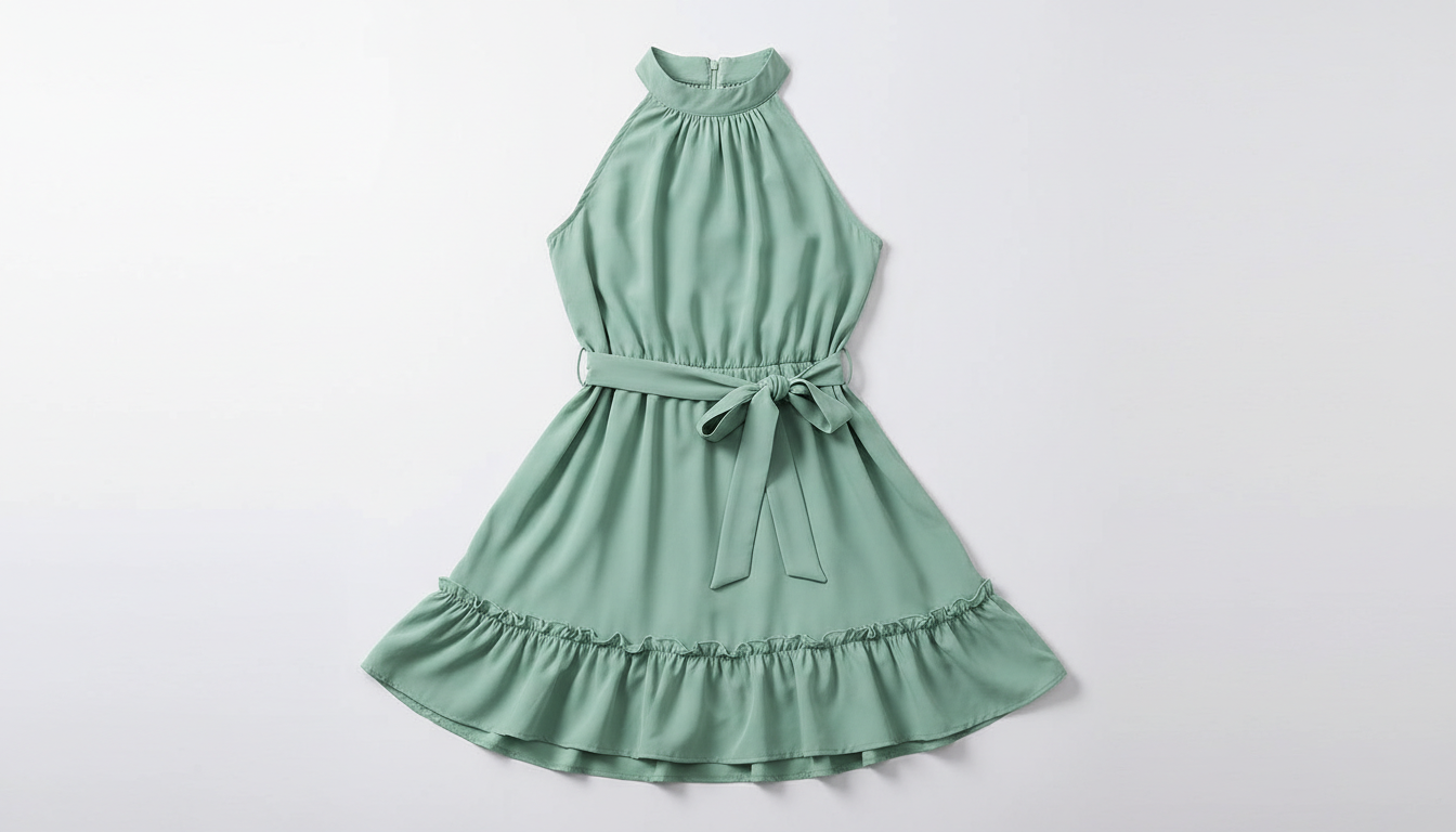 Amore A-Line Belted Ruffle Dress