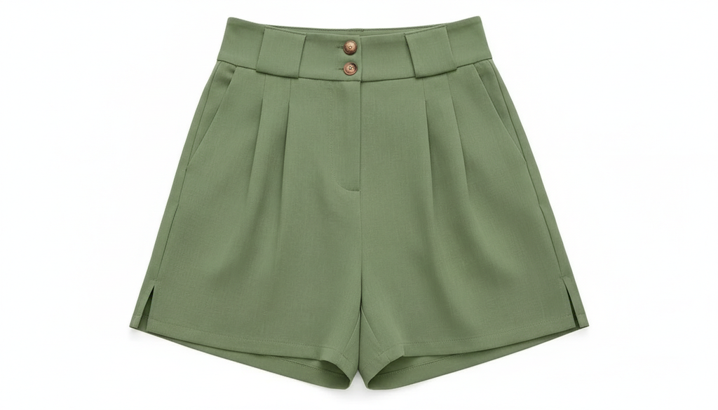 Amore Two-Button Wide Waistband Shorts