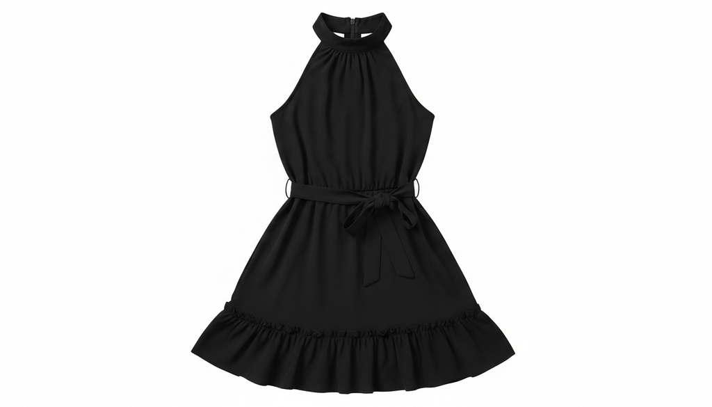 Amore A-Line Belted Ruffle Dress