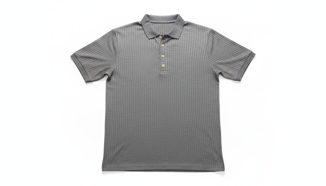 Men's Ribbed Knit Slim Fit Polo Shirt
