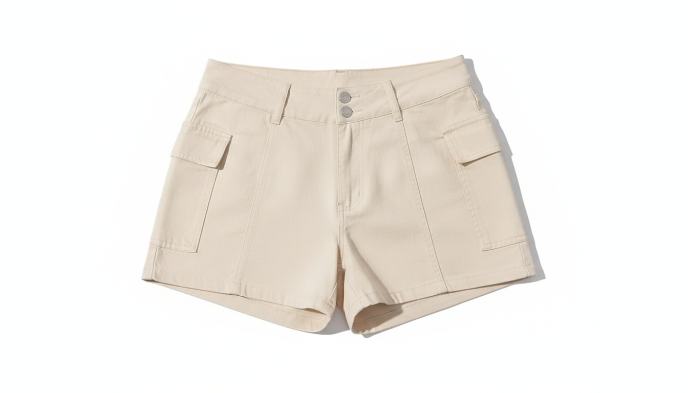 Waist Denim Cargo Shorts