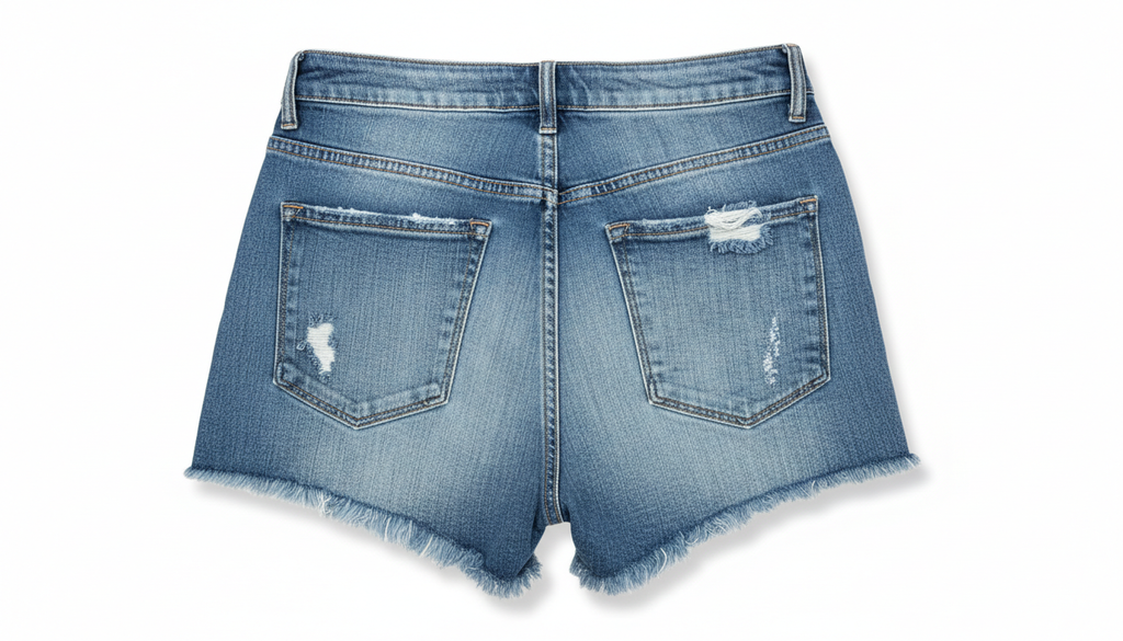 Distressed High Waisted Denim Shorts