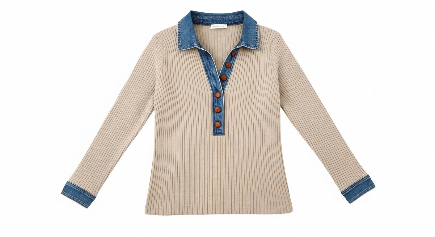Detail Ribbed Knit Top