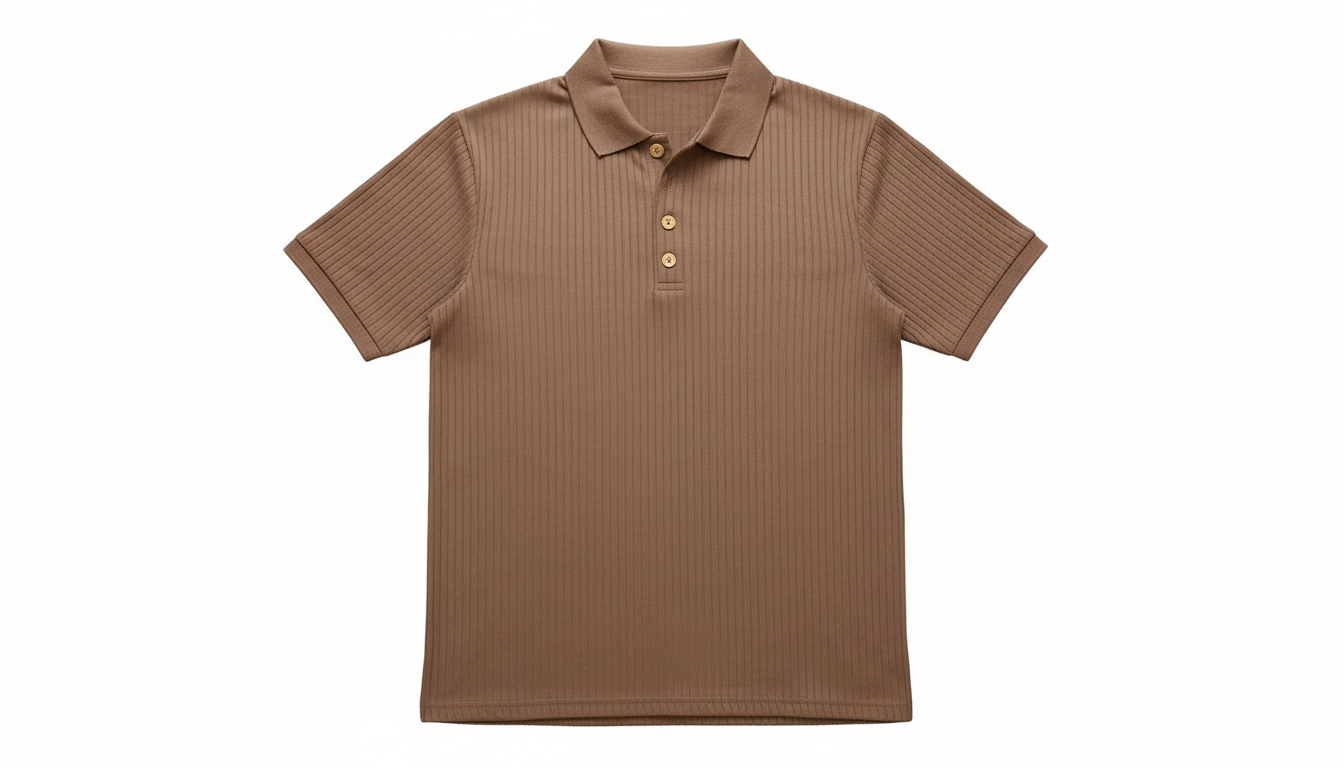Men's Ribbed Knit Slim Fit Polo Shirt