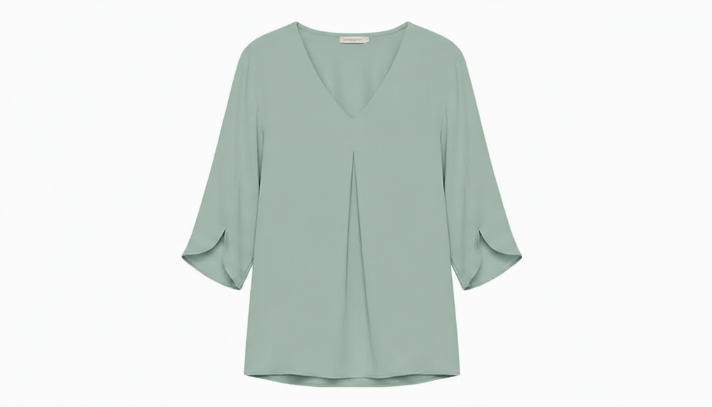 V-Neck 3/4 Sleeve Blouse