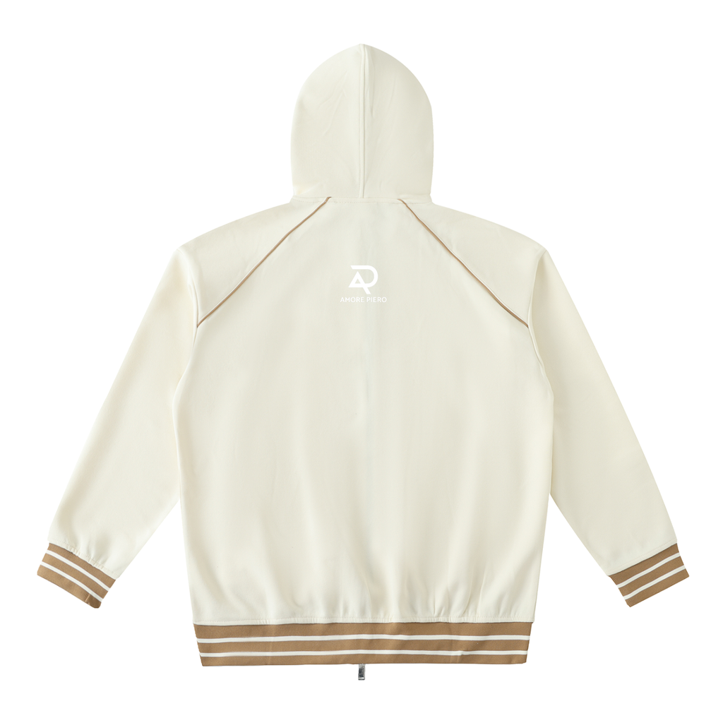 Ambition Striped Trim Zip-Up Hoodie