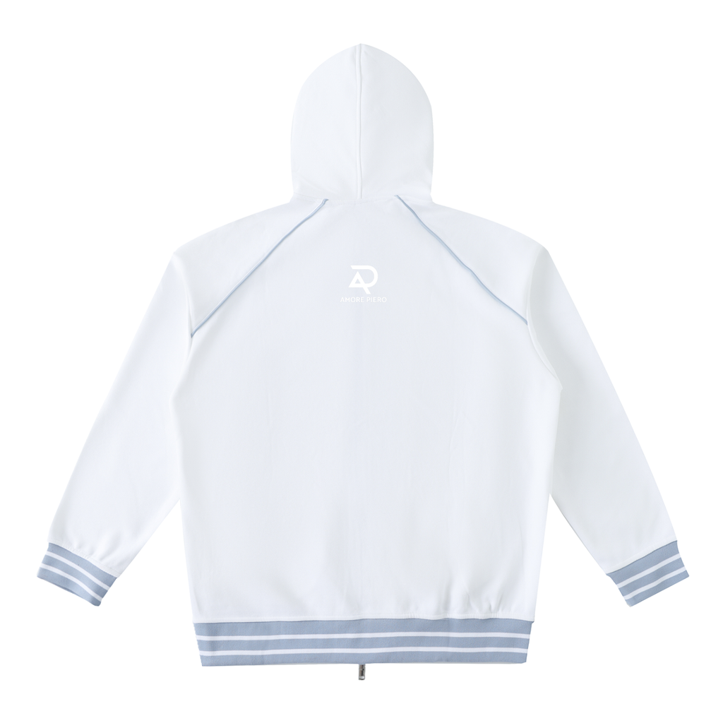 Ambition Striped Trim Zip-Up Hoodie