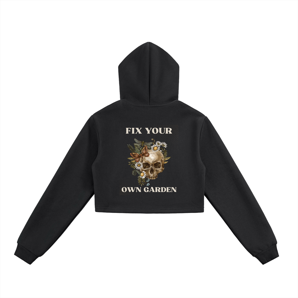 Cropped Zip-Up Hoodie