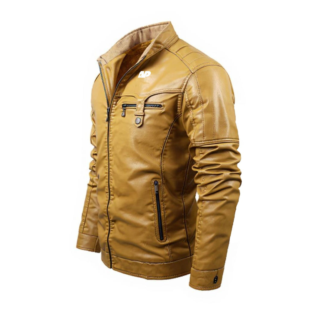AP Fleece Zipper (PU) Leather Jacket