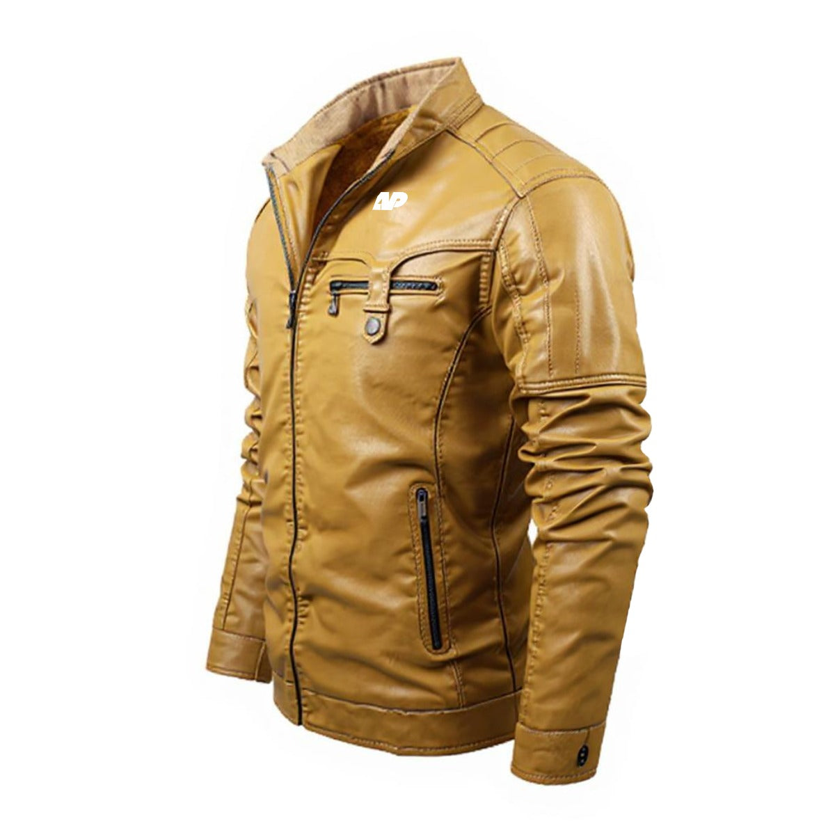 AP Fleece Zipper (PU) Leather Jacket